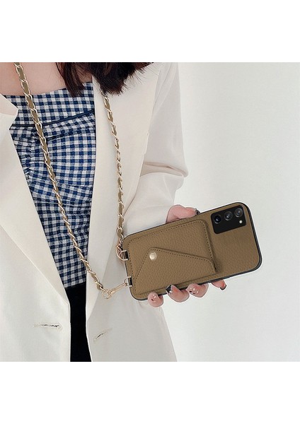 Samsung Galaxy Note 20 5g Uyumlu Kılıf Zebana Boyun Askılı Deri Kılıf Açık Kahverengi fiyatları