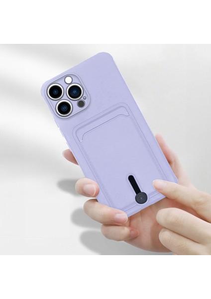 Apple iPhone 15 Pro Uyumlu Kılıf Zebana Kartlıklı Sweet Yumuşak Silikon Kılıf Lila fiyatları