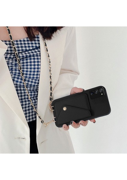 Samsung Galaxy Note 20 5g Uyumlu Kılıf Zebana Boyun Askılı Deri Kılıf Siyah fiyatları