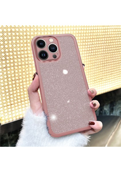 Apple iPhone 11 Pro Max Uyumlu Kılıf Zebana Işıltım Silikon Kılıf - Kamera Lens Korumalı Pembe