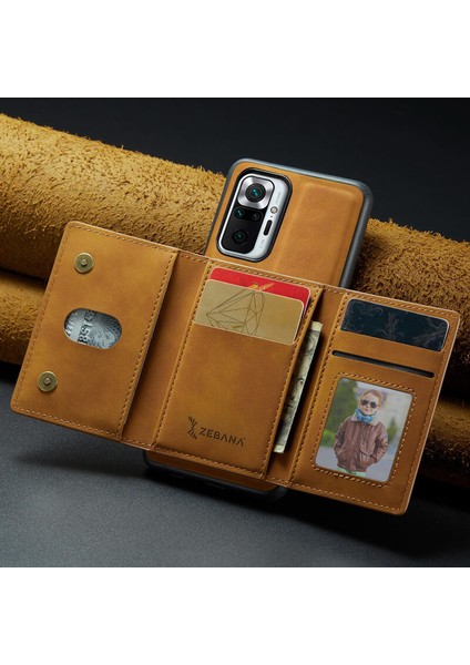 Xiaomi Redmi Note 10 Pro Max Uyumlu Kılıf Zebana 2in1 Elite Class Cüzdanlı Deri Kılıf Kahverengi fiyatları
