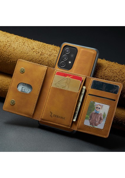 Samsung Galaxy A32 Uyumlu Kılıf Zebana 2in1 Elite Class Cüzdanlı Deri Kılıf Kahverengi fiyatları