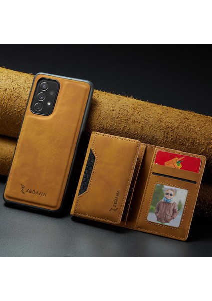 Samsung Galaxy A32 Uyumlu Kılıf Zebana 2in1 Elite Class Cüzdanlı Deri Kılıf Kahverengi modelleri