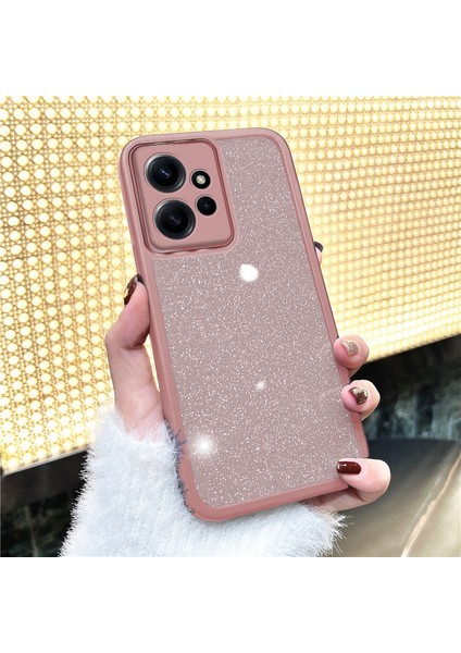 Xiaomi Redmi Note 12 Uyumlu Kılıf Zebana Işıltım Silikon Kılıf - Kamera Lens Korumalı Pembe