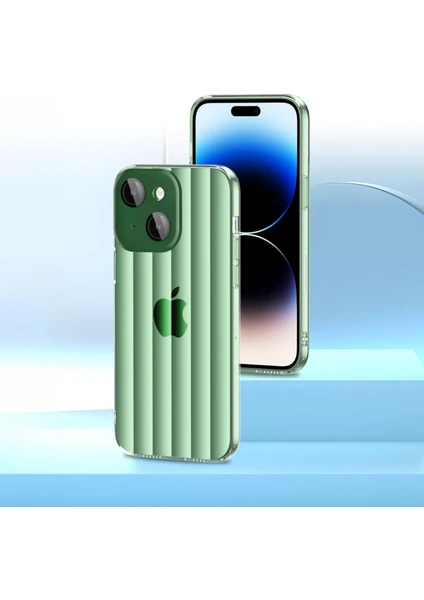 Apple iPhone 15 Plus Uyumlu Kılıf Zebana Bumper Silikon Kılıf (Kamera Lens Korumalı) Yeşil