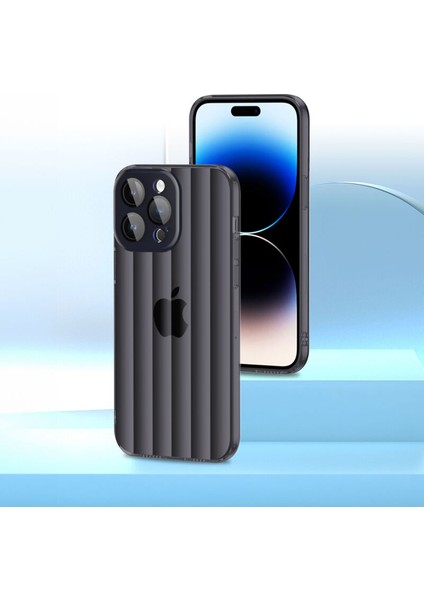 Apple iPhone 14 Pro Uyumlu Kılıf Zebana Bumper Silikon Kılıf (Kamera Lens Korumalı) Siyah