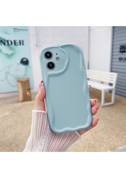 Apple iPhone 11 Uyumlu Kılıf Zebana Wave Mat Silikon Kılıf Açık Mavi