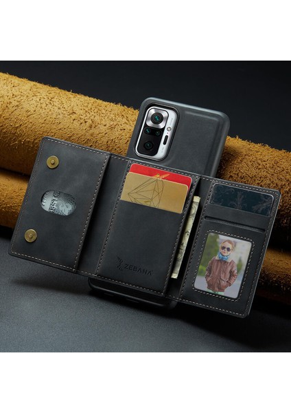 Xiaomi Redmi Note 10 Pro Max Uyumlu Kılıf Zebana 2in1 Elite Class Cüzdanlı Deri Kılıf Siyah fiyatları