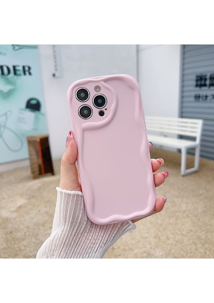 Apple iPhone 14 Pro Uyumlu Kılıf Zebana Wave Mat Silikon Kılıf Rose Gold
