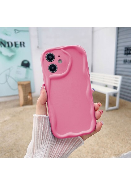Apple iPhone 11 Uyumlu Kılıf Zebana Wave Mat Silikon Kılıf Pembe