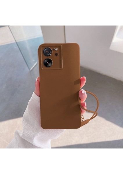 Xiaomi Mi 13T Pro Uyumlu Kılıf Zebana Love Yumuşak Silikon Kılıf Kahverengi