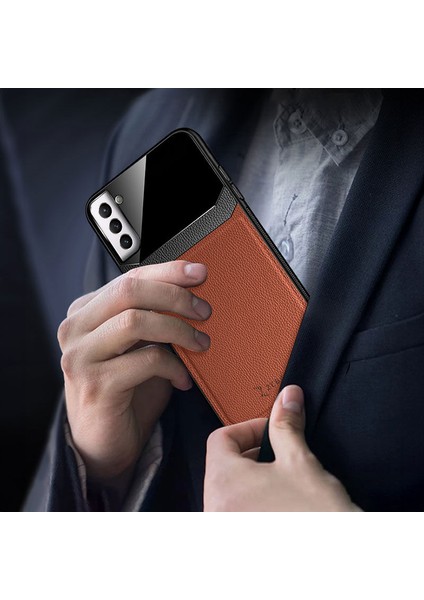 Samsung Galaxy S24 Uyumlu Kılıf Zebana Lens Deri Kılıf Kahverengi fırsatları