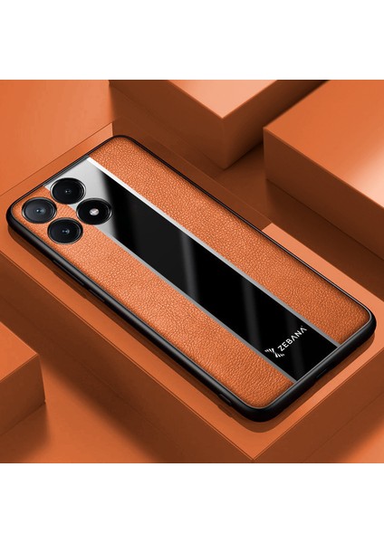 Xiaomi Poco X6 Pro 5g Uyumlu Kılıf Zebana Premium Deri Kılıf Kahverengi