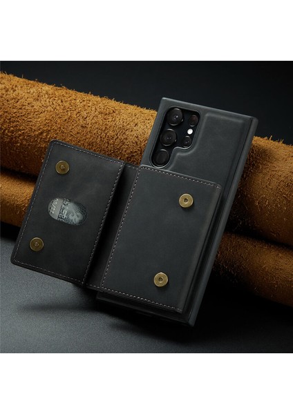 Samsung Galaxy S23 Ultra Uyumlu Kılıf Zebana 2in1 Elite Class Cüzdanlı Deri Kılıf Siyah modelleri