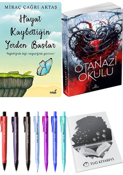 Hayat Kaybettiğin Yerden Başlar - Yere Yakın Yıldızlara Uzak+ Kalem + Kalem + Not Defteri