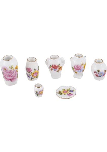 Dollhosue Minyatür Modern Seramik Çin Porselen Gül Vazo 7 Adet (Yurt Dışından) fiyatları