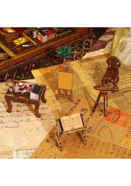 Dıy Kitap Köşesi Seti, Kitaplık Dekoru Için 3D Ahşap Bulmaca Kitap Ayracı, Yetişkinler Için Işık Model Kitleri ile (Yurt Dışından)