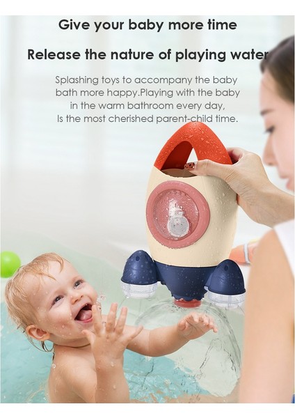 Bebek Banyo Oyuncakları Uzay Roketi Şekilli Küvet Oyuncakları Bebekler Için Sprey Su Oyuncakları Eğlenceli Havuz Oyuncakları Bebek Çocuklar Için En Iyi Hediye 1 (Yurt Dışından)