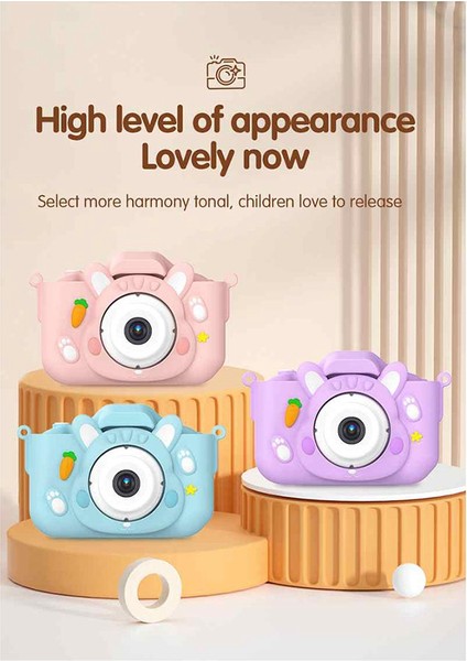 Çocuk Kamera Fotoğraf Video Oyunu Fotoğraf Filtre Çerçevesi Çok Fonksiyonlu Taşınabilir Kılıf Kamera, Pembe (Yurt Dışından) modelleri