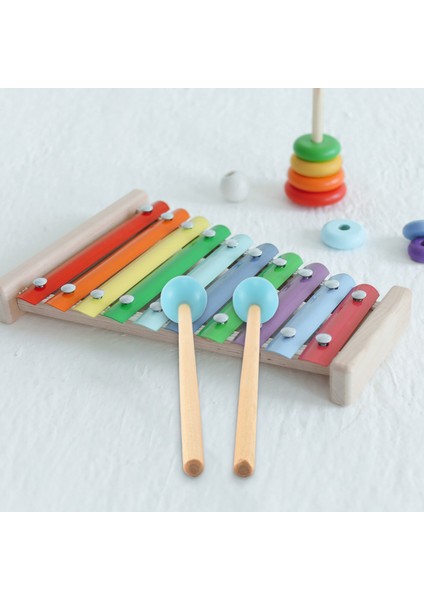 2 Adet Yumuşak Kauçuk Kafa Sopa Ahşap Saplı Çan Tokmaklar Glockenspiel Ksilofon Çan Müzik Aletleri Parçaları Yeşil (Yurt Dışından)