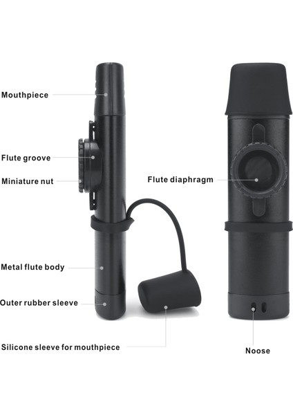 Metal Kazoos Enstrüman Ahşap Kazoo Diyafram Ağız Müzik Hediye Ukulele, Keman, Gitar, Piyano, Siyah Için Iyi Bir Arkadaş (Yurt Dışından)