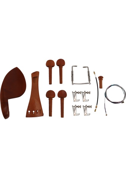 4/4 Keman Parçaları Aksesuarları Çene Dayanağı Kuyruk Parçası Ince Ayarlayıcı Tuning Peg Tailgut Endpin Dizeleri Kiti (Yurt Dışından)