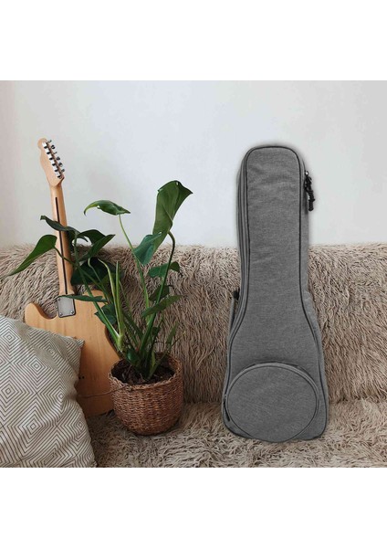 23 Inç Pamuk Ukulele Çantası Yumuşak Kılıf Gig Su Geçirmez Oxford Kumaş Ukulele Hawaii Dört Dize Gitar Sırt Çantası Gri (Yurt Dışından) fiyatları