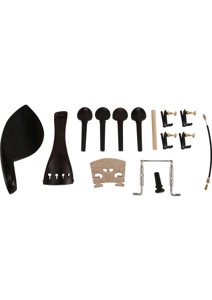 4/4 Abanoz Keman Parçaları Kuyruk Parçası Mandalları Çenelik Akçaağaç Köprü Seti (Yurt Dışından)