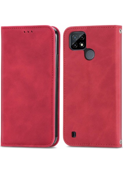 Realme C21 Kordon Deri Çanta Cüzdan Basit Iş Fermuar Için Kılıf (Yurt Dışından) modelleri