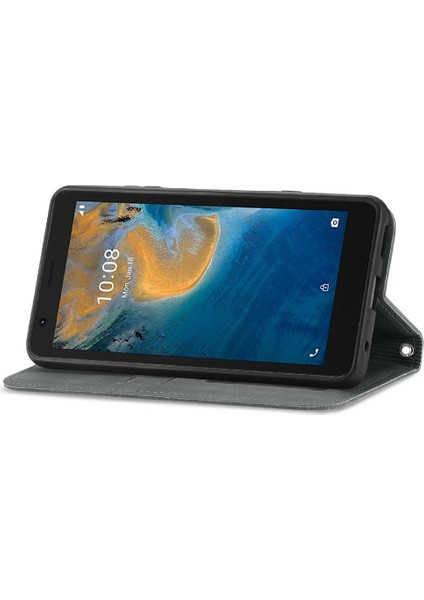 Zte Blade Zte Lite Cüzdan Fermuar Deri Kılıf Basit Iş Için Kılıf (Yurt Dışından)