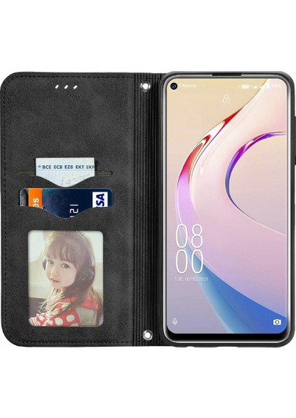 Oukitel C21 Pro Kordon Fermuar Deri Kılıf Cüzdan Için Kılıf Basit (Yurt Dışından)