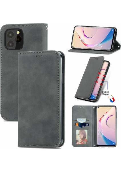 Oukitel C21 Pro Kordon Fermuar Deri Kılıf Cüzdan Için Kılıf Basit (Yurt Dışından)