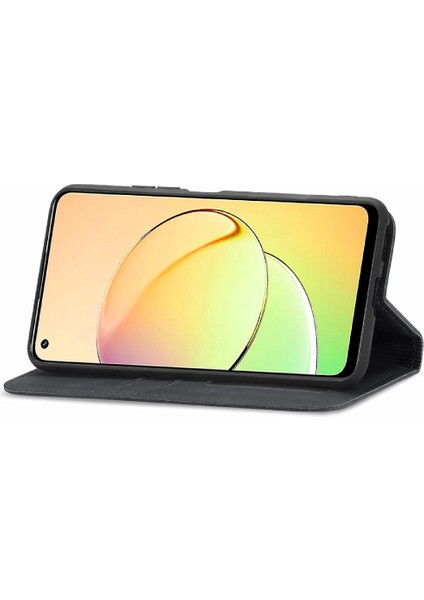 Realme 10 Cüzdan Kordon Deri Kılıf Için Kılıf Basit Iş Fermuar (Yurt Dışından)
