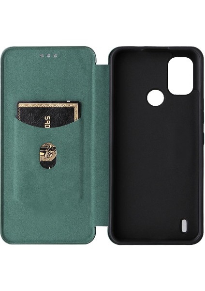 Kart Tutucu Karbon ile Nokia C21 Artı Deri Folio Flip Case Için Kılıf (Yurt Dışından) indirimleri