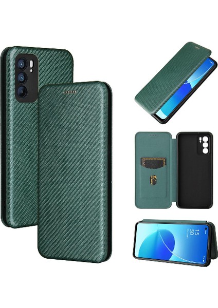 Kart Tutucu Kickstand Tam Koruma Karbon ile Oppo Reno6 5g Için Kılıf (Yurt Dışından) fiyatları