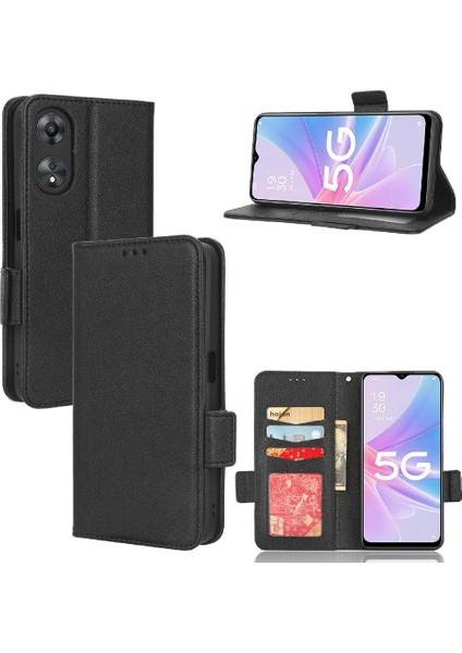 Oppo A78 5g Pu Deri Manyetik Kart Yuvaları Tutucu Cüzdan Tarafı Için Kılıf (Yurt Dışından)