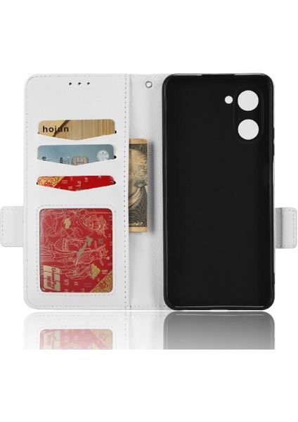 Realme 10 Pro 5g Için Kılıf Manyetik Pu Deri Cüzdan Yan Toka Kartı (Yurt Dışından)