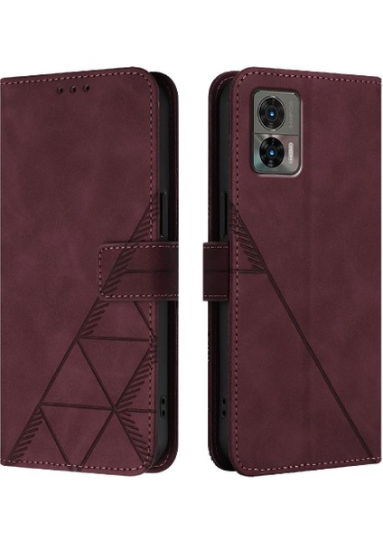 Motorola Kenar 30 Neo Için Kılıf Cüzdan Kapak Çevirin Folio Kitap Koruyucu Pu (Yurt Dışından)