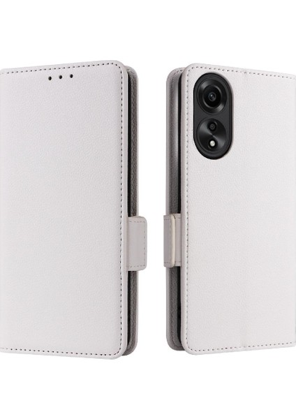 Oppo A78 4g Kart Yuvaları Için Kılıf Tutucu Pu Deri Cüzdan Yan Toka (Yurt Dışından)