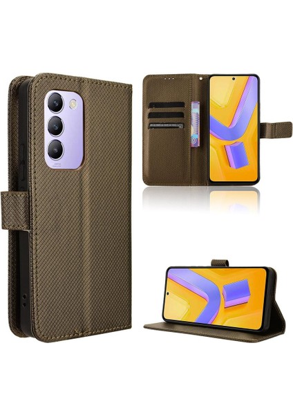 Vivo Y200E 5g Manyetik Cüzdan Kapak Kart Tutucu Kickstand Için Kılıf (Yurt Dışından)