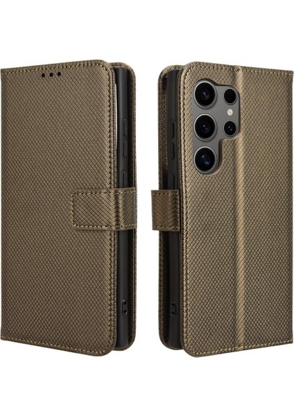 Samsung Galaxy S24 Ultra Kickstand Kapak Manyetik Cüzdan Kartı Için Kılıf (Yurt Dışından)