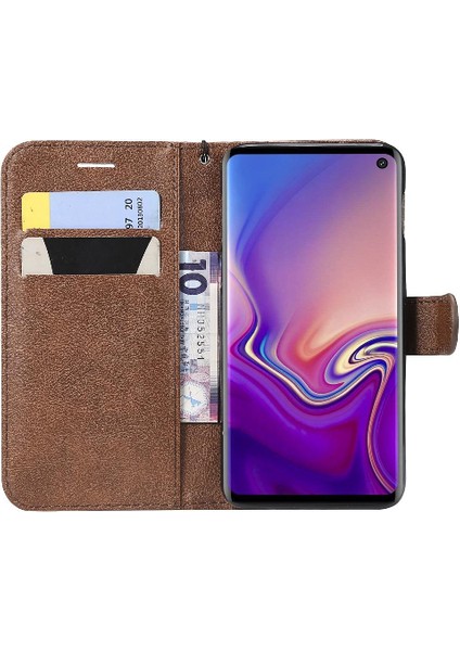 Samsung Galaxy S10E Yüksek Kaliteli Deri Iş Cüzdan Için Flip Case (Yurt Dışından)
