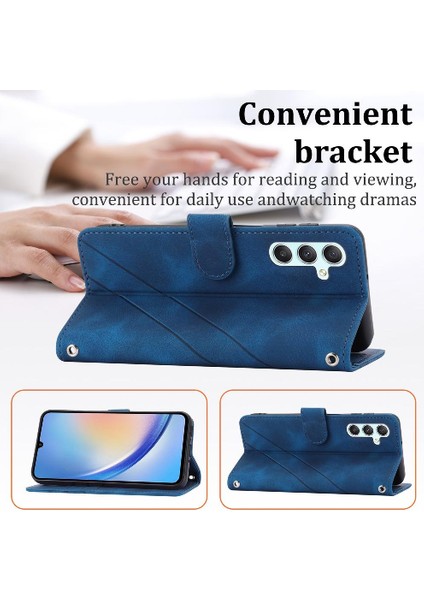 Samsung Galaxy Filp 5g Pu Deri Kapak Için Kickstand Bilek Kayışı (Yurt Dışından)