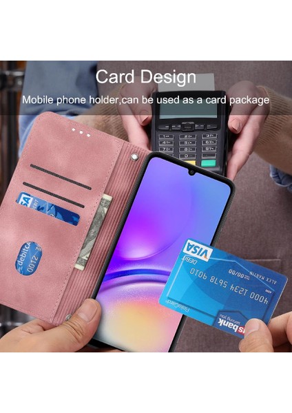 Samsung Galaxy A05 Bilek Kayışı El Cüzdan Kickstand Kredi Için Filp Durumda (Yurt Dışından) indirimleri