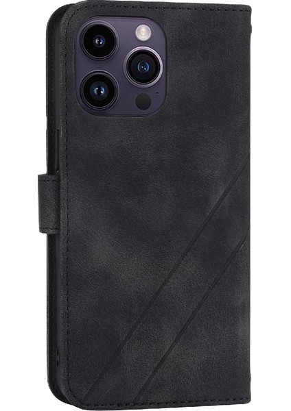 Iphone 13 Için Filp Durumda Pro Max Bilek Kayışı Pu Deri Kapak Kickstand (Yurt Dışından)