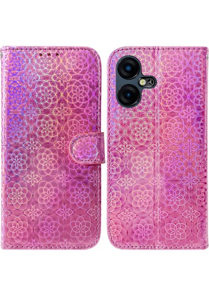 Tecno Pova Neo 3 Kart Yuvası Cüzdan Kılıf Standı Tutucu Glitter Pu (Yurt Dışından)