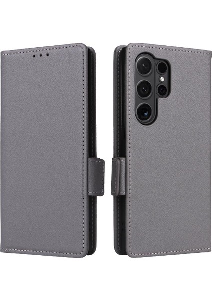 Samsung Galaxy S24 Ultra Yan Toka Manyetik Cüzdan Pu Deri (Yurt Dışından)