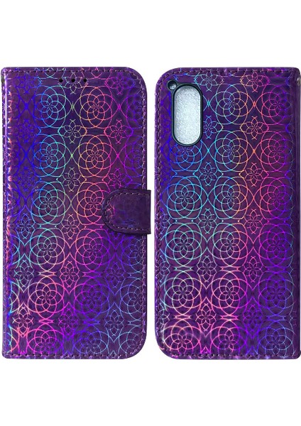 Sony Xperia 5 V Kart Yuvası Için Kılıf Glitter Renkli Standı Tutucu Cüzdan (Yurt Dışından)