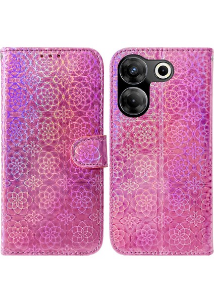 Tecno Camon 20 Için Kılıf Cüzdan Kılıf Standı Tutucu Premium Pu Deri Kart (Yurt Dışından)