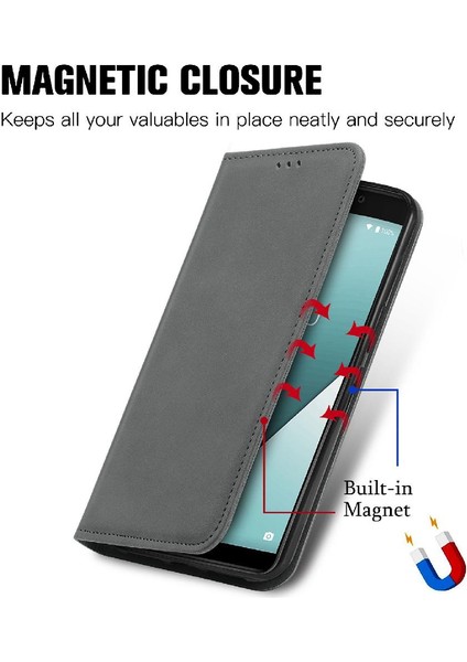 Wiko Y61 Cüzdan Basit Iş Deri Kılıf Fermuar Kordon Için Kılıf (Yurt Dışından)